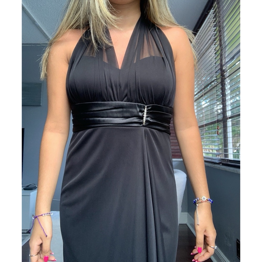 Blu Sage black halter top formal dress